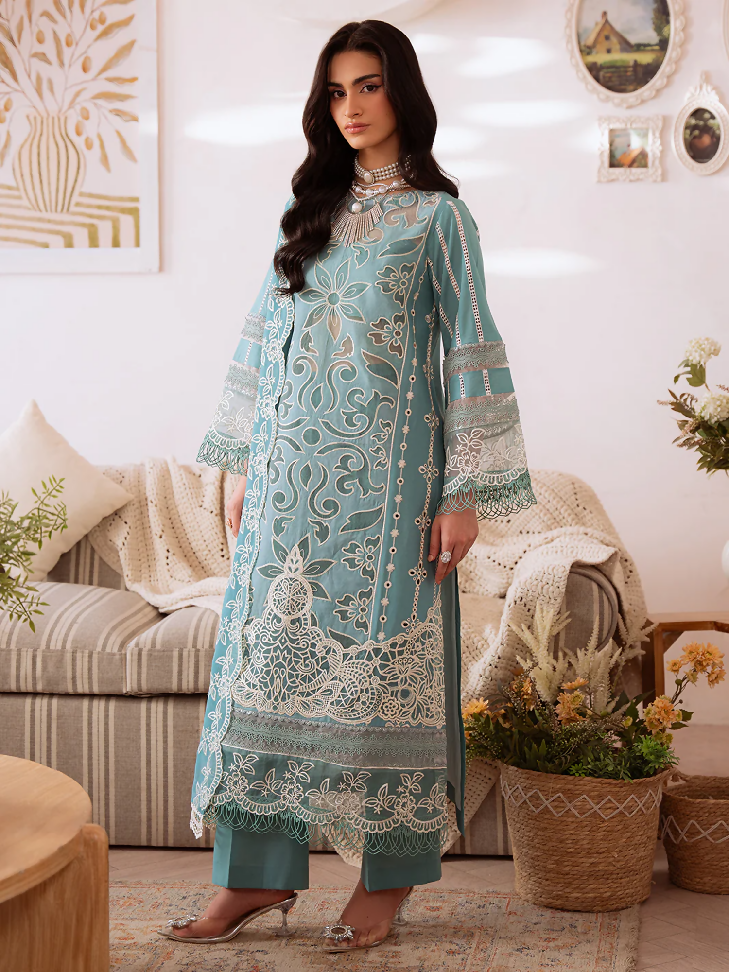 Mahnur Shanaya Lawn Embroidered Stitched 3-Piece Suit-SN-06