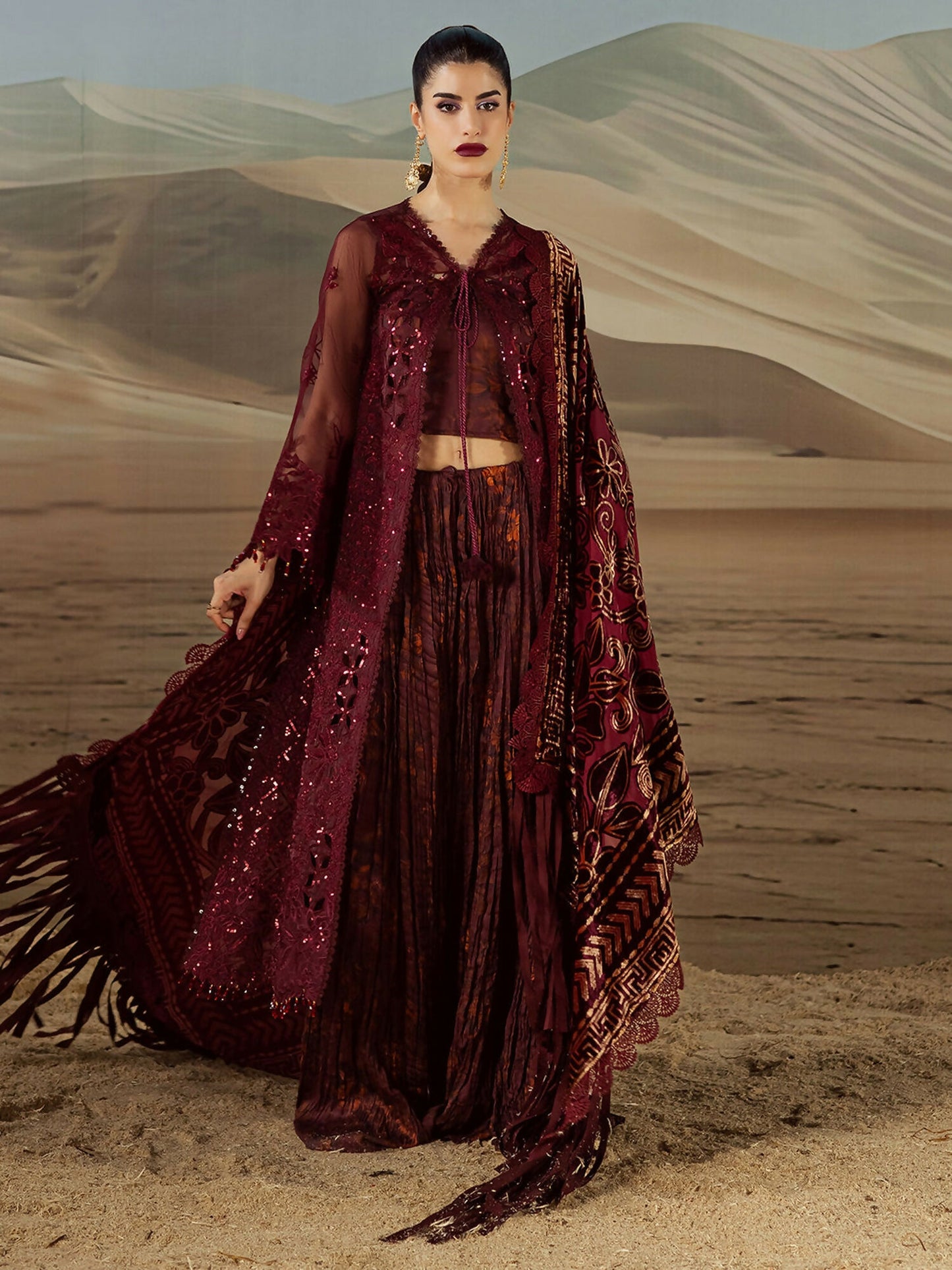 Mahnur Amelia Kotrai Embroidered Unstitched 3-Piece Suit-CK-007