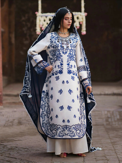 Mahnur Gul Luxury Lawn'26 Embroidered Unstitched 3-Piece Suit-G-008
