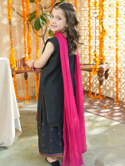 Panache Apparel Noore Eid Edit Sheesha Silk Embroidered Stitched Suit-Sia