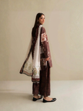 Brown-Coco By Zara Shahjahan Lawn Printed Unstitched 3-Piece Suit-Mevi-5B