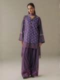 Coco By Zara Shahjahan Linen Printed Unstitched 3-Piece Suit-Soft Current-7A