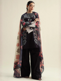 Coffee Brown-Coco By Zara Shahjahan Cambric Printed Unstitched 3-Piece Suit-Sol-9B
