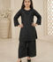 Lumira Cotton Embroidered Stitched 3-Piece Suit-Black