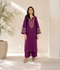 Alina Lime Summer Linen Embroiderd Stitched 2-Piece Suit-Purple Aura