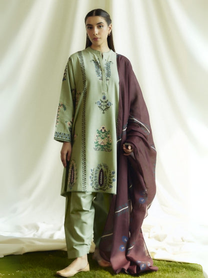Zara Shahjahan Coco Khaddar Embroidered Unstitched-3-Piece-Suit-CZW24 - 3B