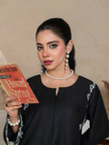 Stylish Collection Whisper Pret Linen Embroidered Stitched 2-Piece Suit-Black Margarita Embroidered