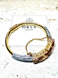 Orya Jewellery Champagne White Zircon Bangle