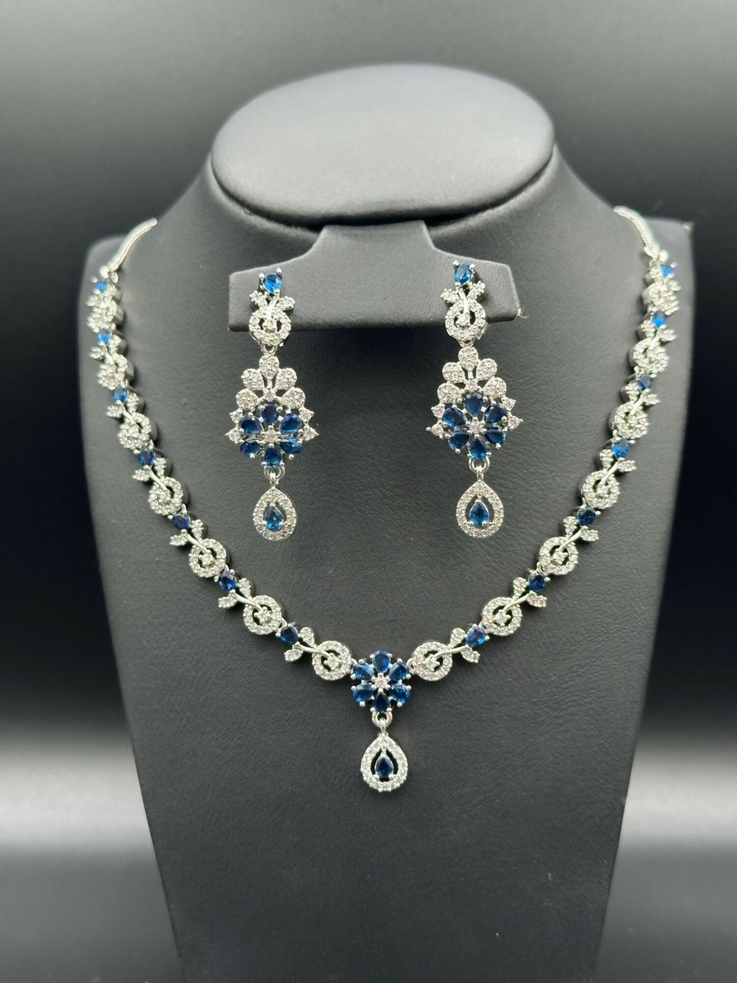 H&A Jewellery One Carat Silver Rhodium Plated Jewellery Set