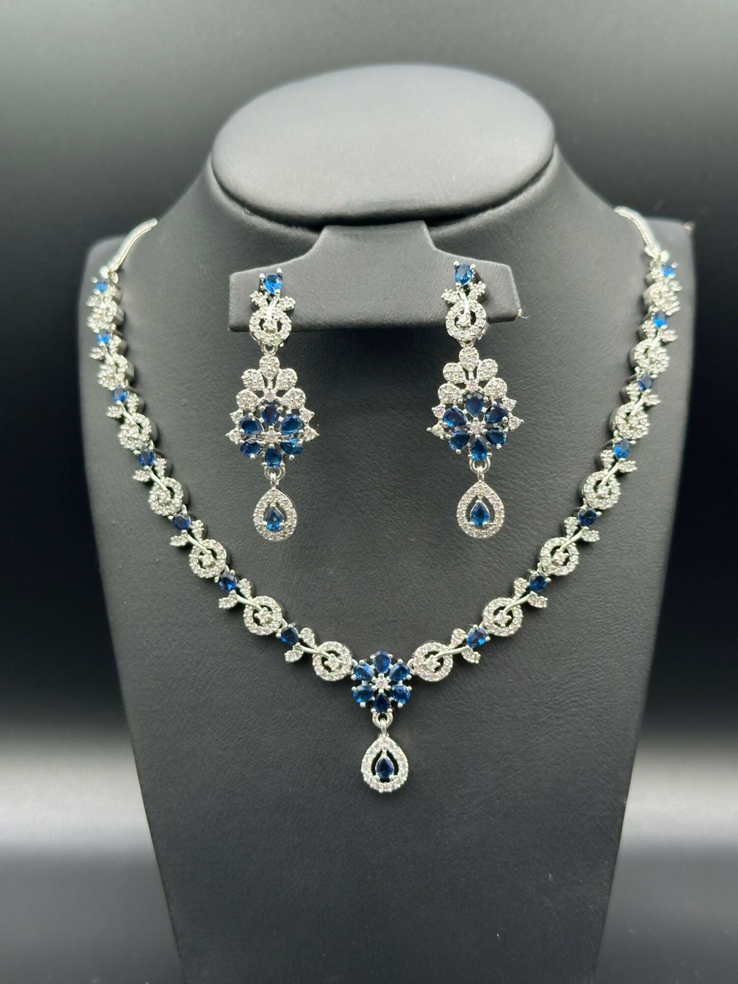 H&A Jewellery One Carat Silver Rhodium Plated Jewellery Set