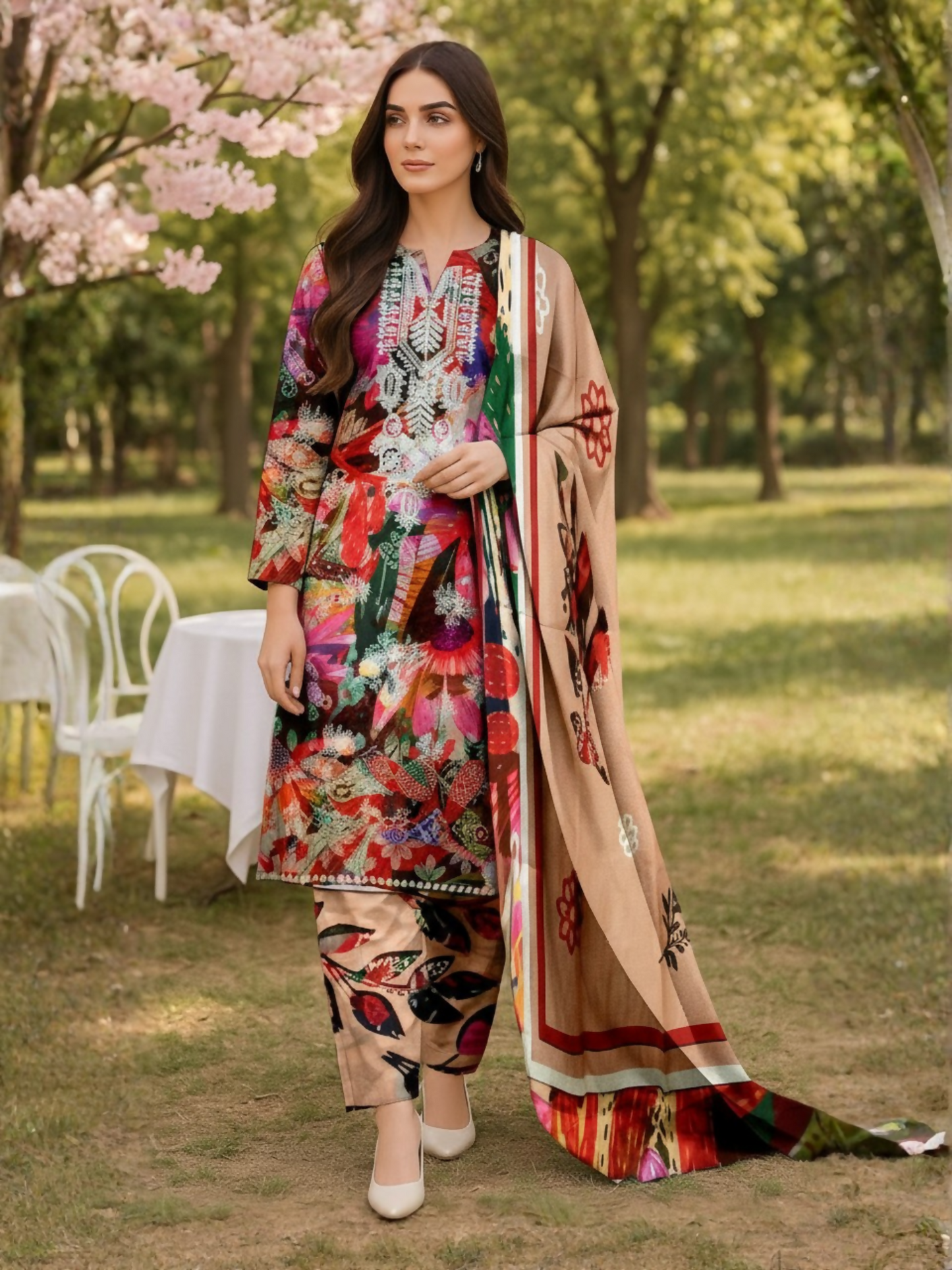 Blush & Bloom Aira Lawn Embroidered Unstitched 3-Piece Suit-06