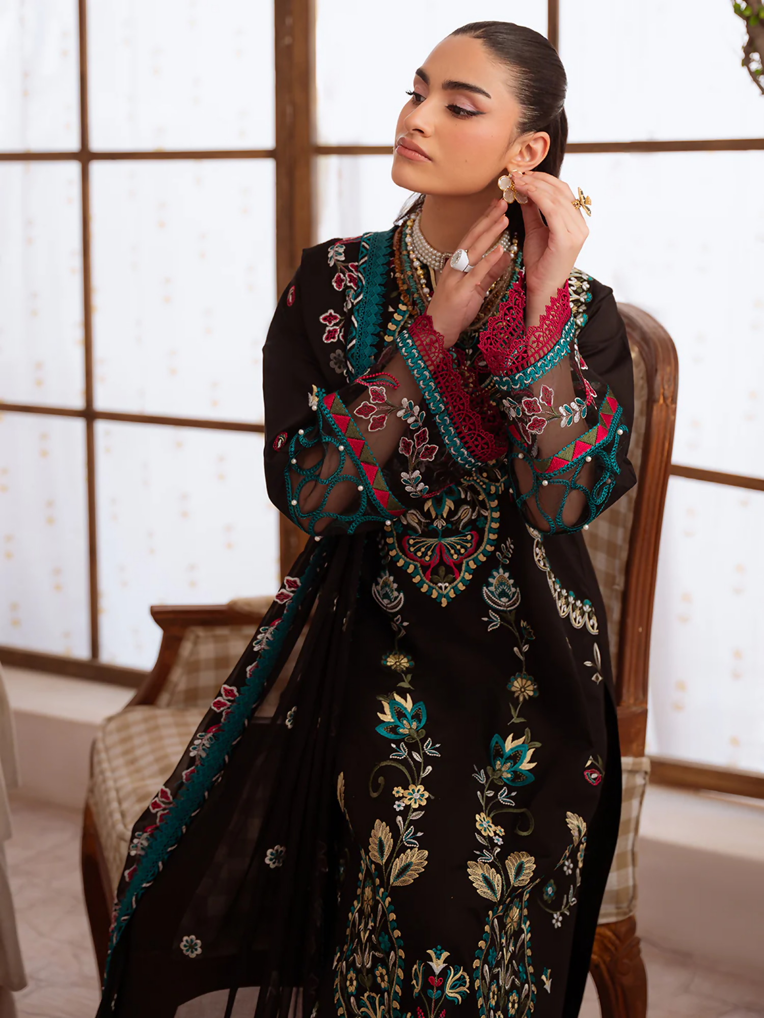 Mahnur Shanaya Lawn Embroidered Stitched 3-Piece Suit-SN-08