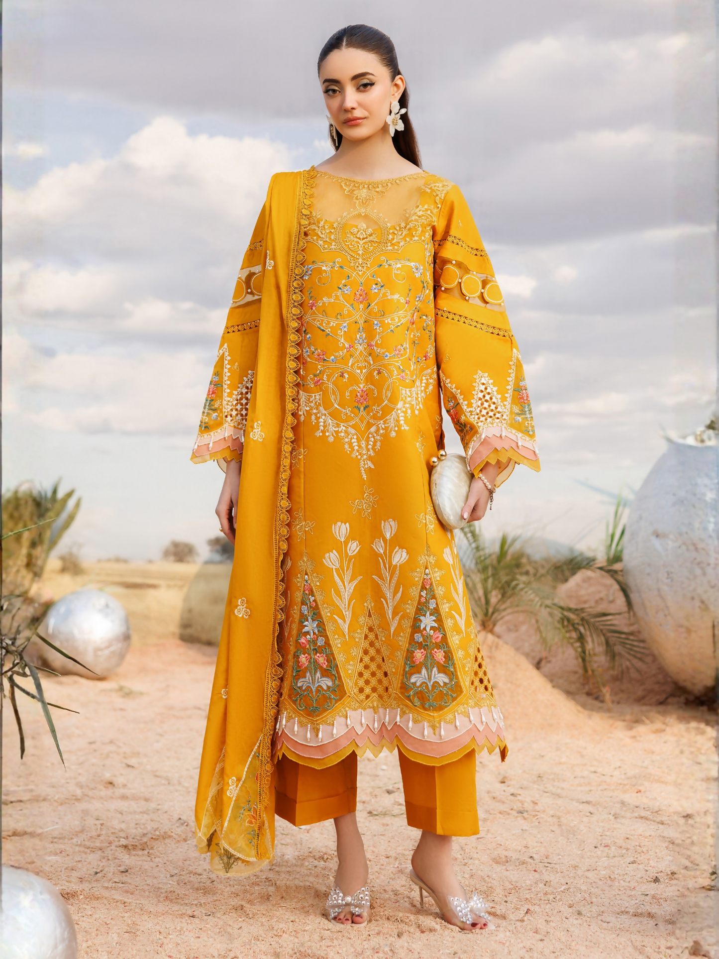 Parishay Shangrila Lawn Vol 2 Embroidered Unstitched 3-Piece Suit-ANG-02