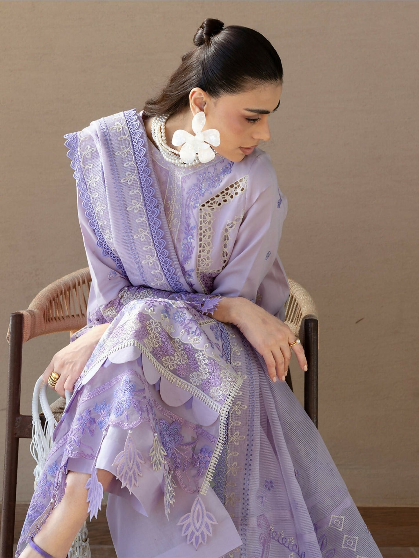 Mahnur Sirene Luxury Lawn'26 Embroidered Stitched 3-Piece Suit-S-07
