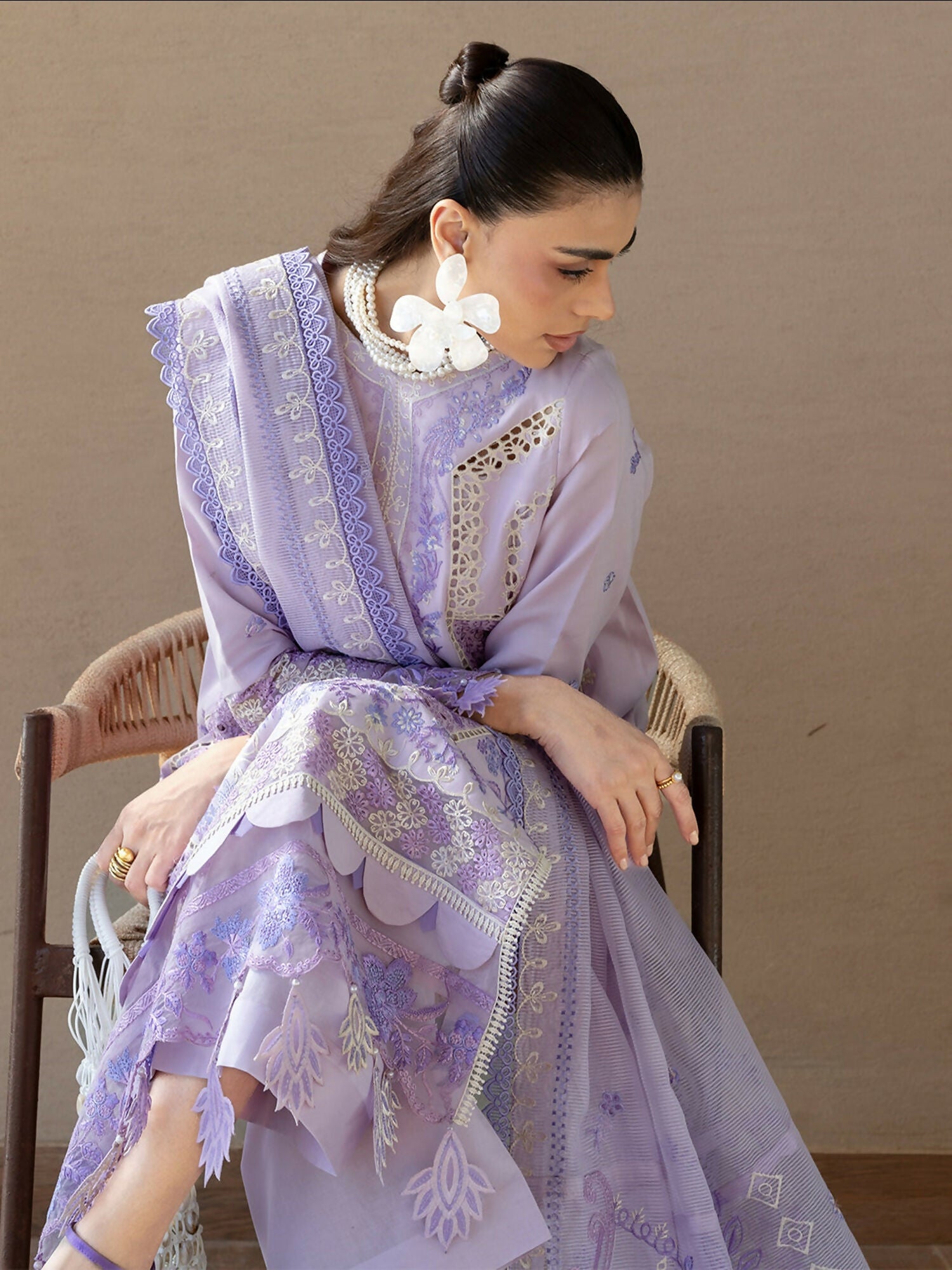 Mahnur Sirene Luxury Lawn'26 Embroidered Stitched 3-Piece Suit-S-07