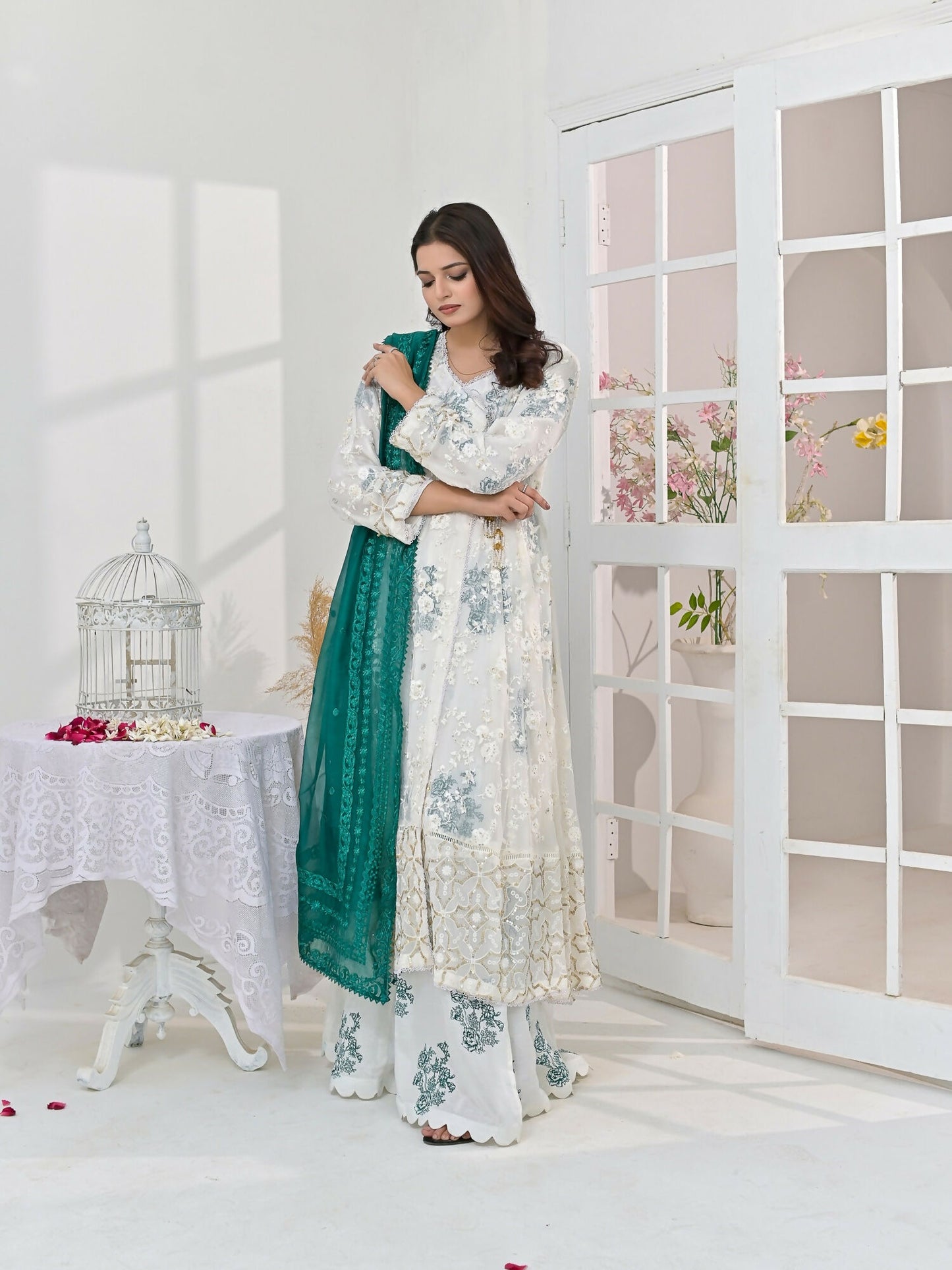 Ruby's Couture Chamak Dhamak Chiffon Embellished Lehenga-Fitoor