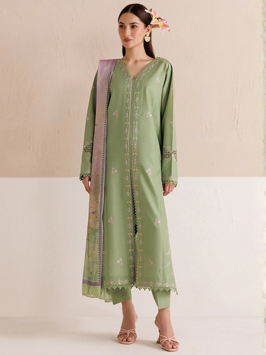 Panache Apparel Mistfall Vol II Cotton Embroidered Stitched Suit-Caelis