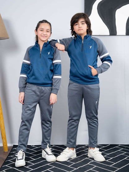 Blue and Grey Velvour Winter Tracksuit-#VWT23-A