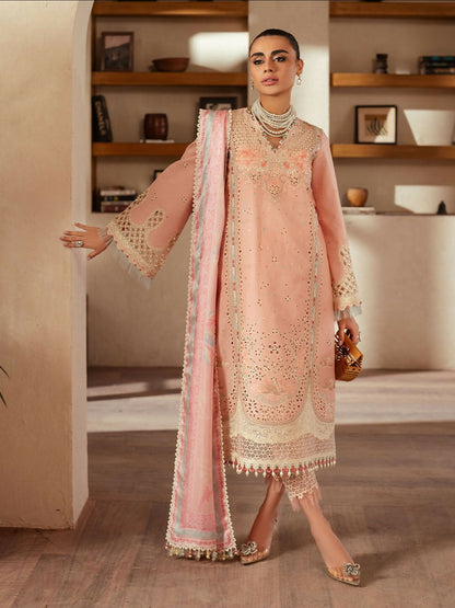 Binilyas Mehroze Lawn Embroidered Unstitched 3-Piece Suit-91 - B