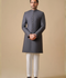 Gem Garments Janaan Jacquard Sherwani-Emience Grey