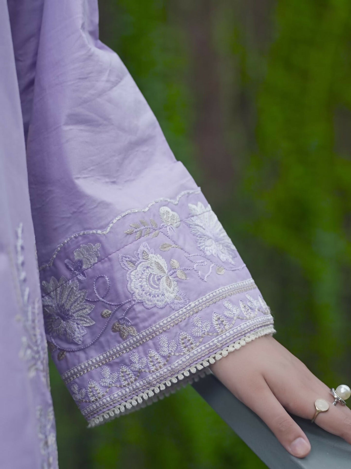 Panache Apparel Solid Story Cotton Lawn Embroidered Stitched Suit-Solene