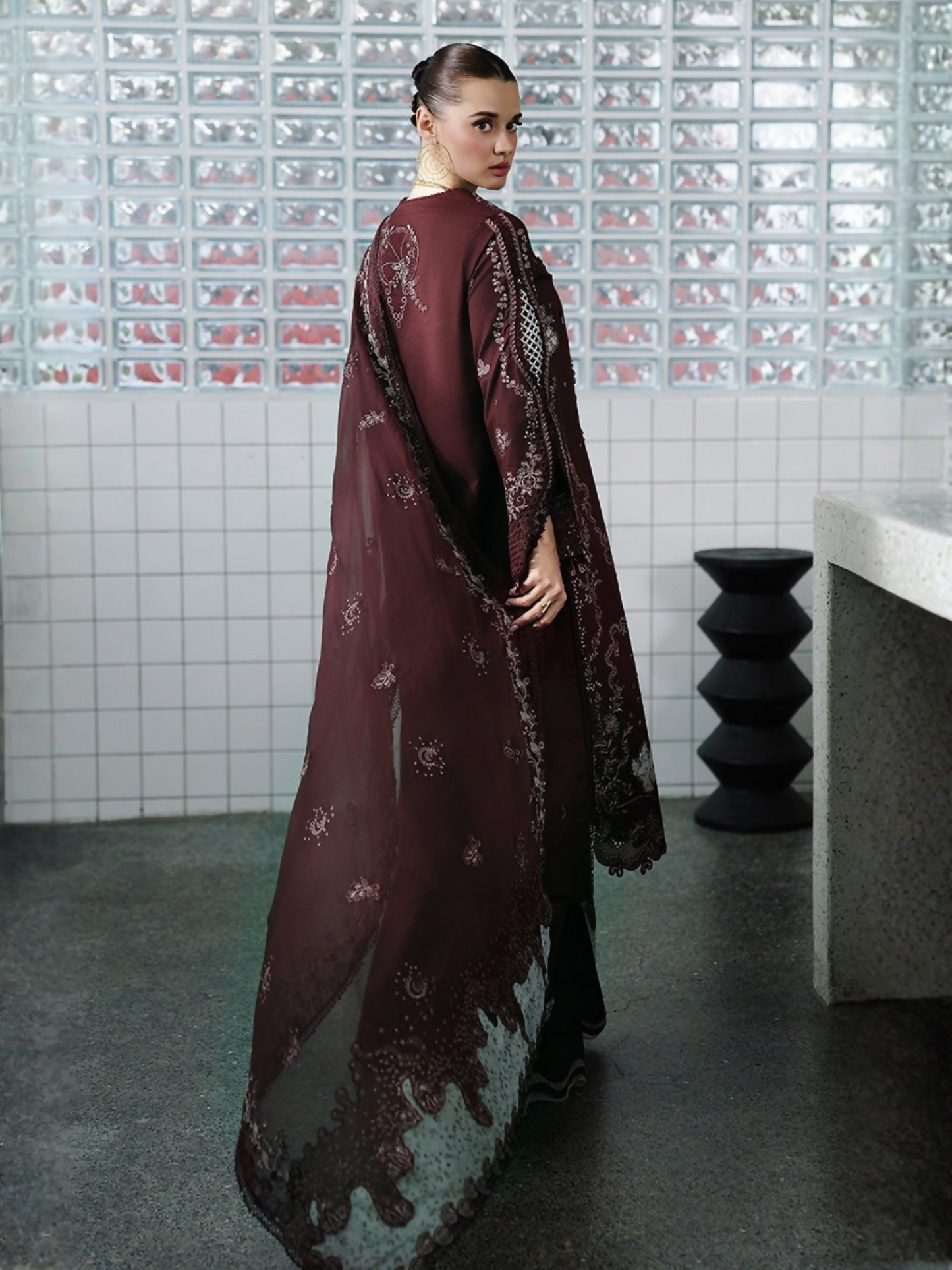 Qalamkar Chikankari Eid Edit'26 Lawn Embroidered Unstitched 3-Piece Suit-CM-01 Eshal