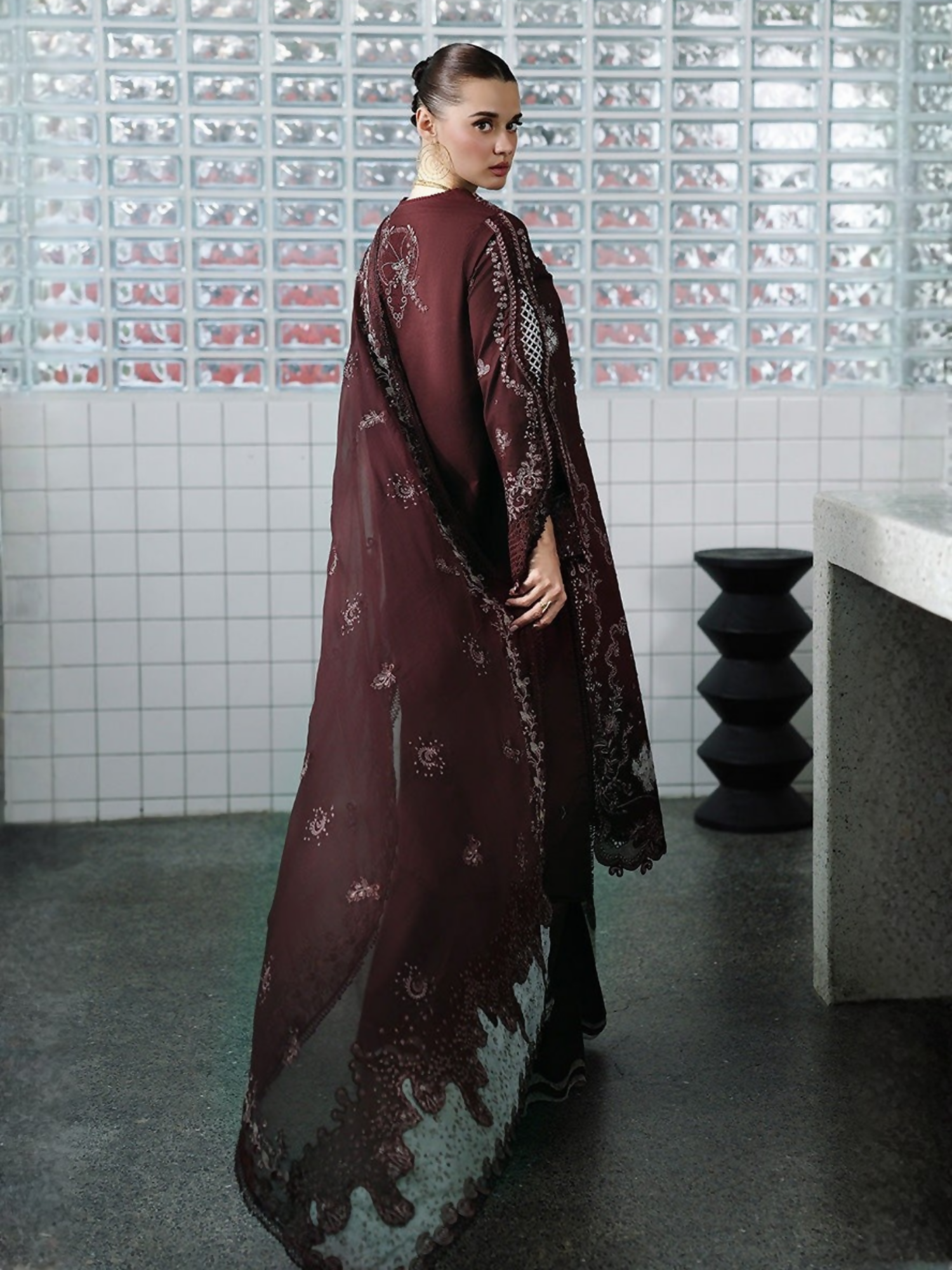 Qalamkar Chikankari Eid Edit'26 Lawn Embroidered Unstitched 3-Piece Suit-CM-01 Eshal