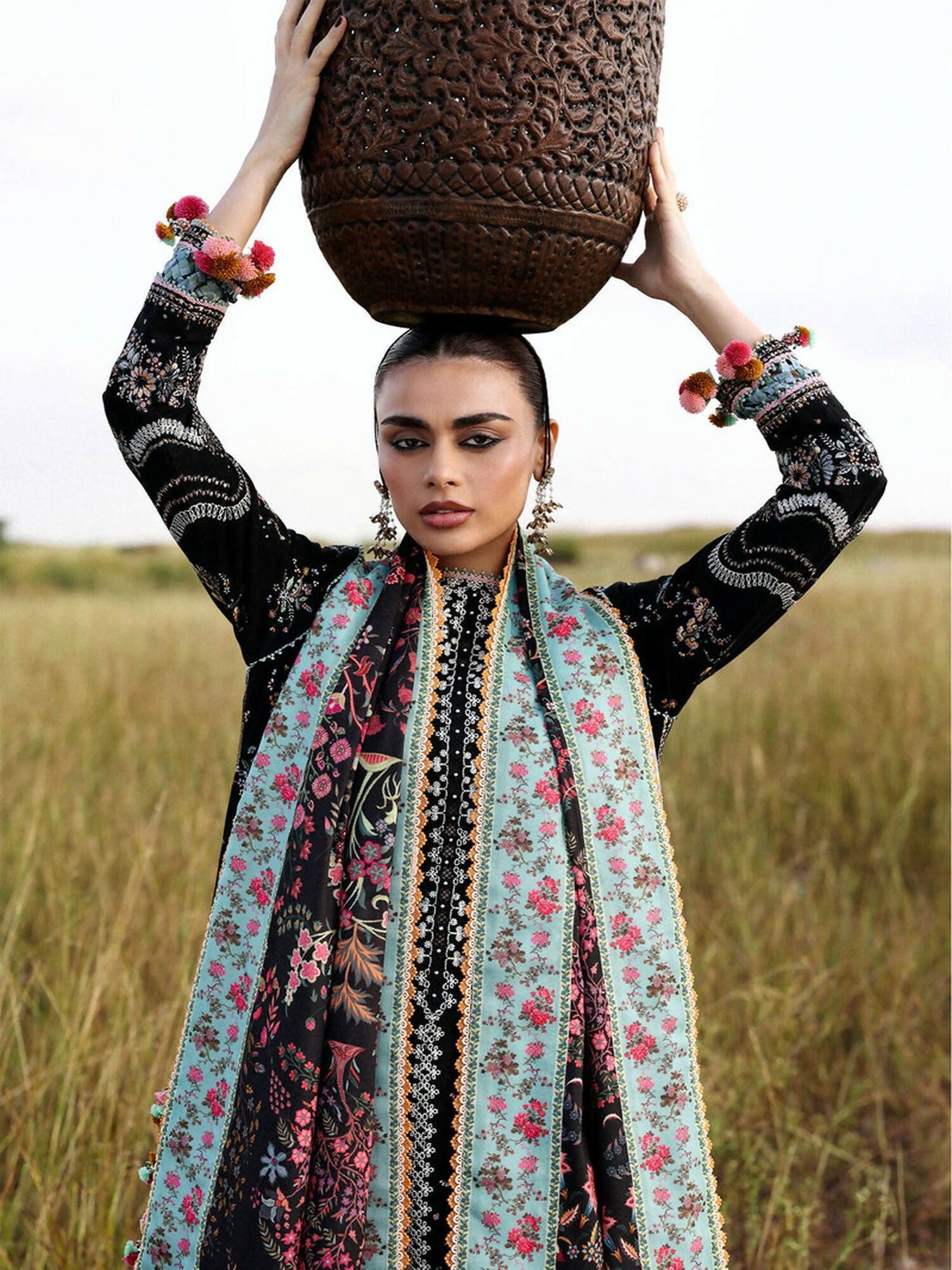 Hussain Rehar Khaddar'25 Embroidered Unstitched 3-Piece Suit-Malika