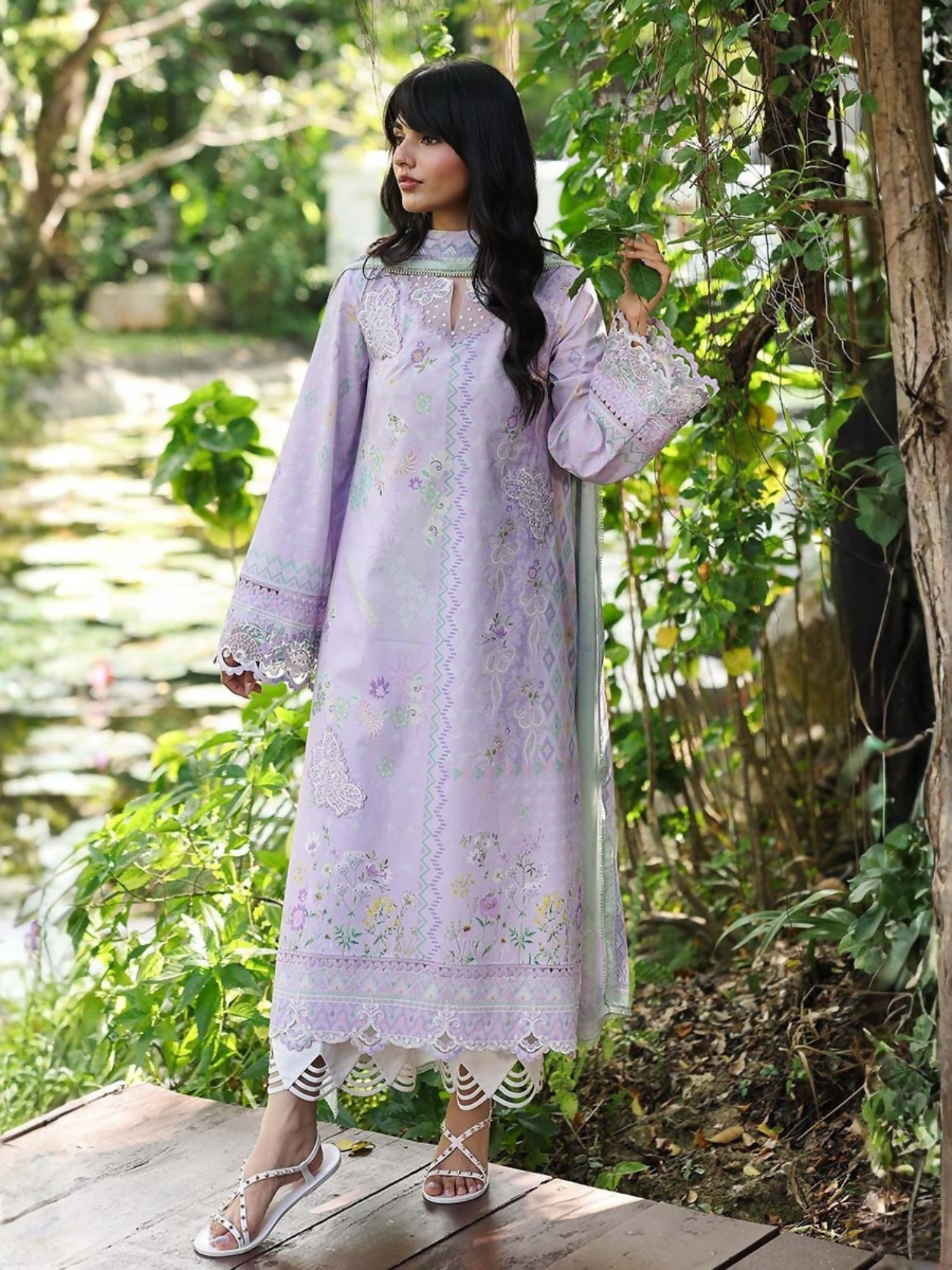Qalamkar Qprints Lawn'26 Embroidered Unstitched 3-Piece Suit-AX-03-(B)-Fiona