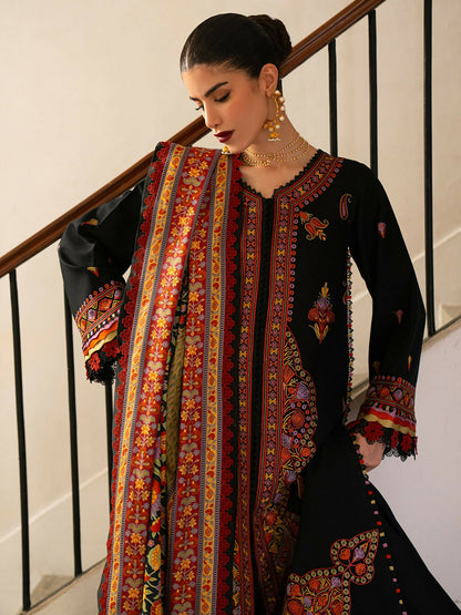 Binilyas Gulrukh Khaddar Embroidered Unstitched 3-Piece Suit-61-B