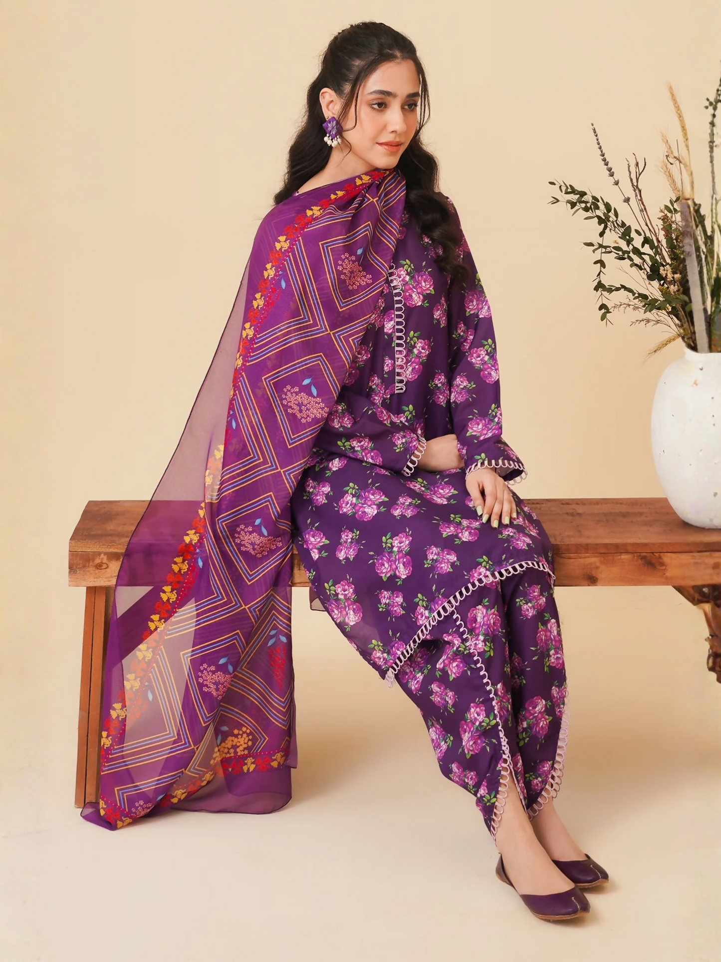 Mannat Clothing Silk Printed Dupatta-Breeze