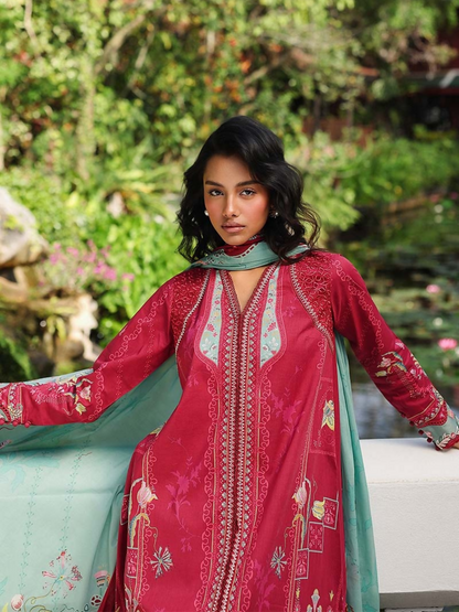 Qalamkar Qprints Lawn'26 Embroidered Unstitched 3-Piece Suit-AX-05-(A)-Brie