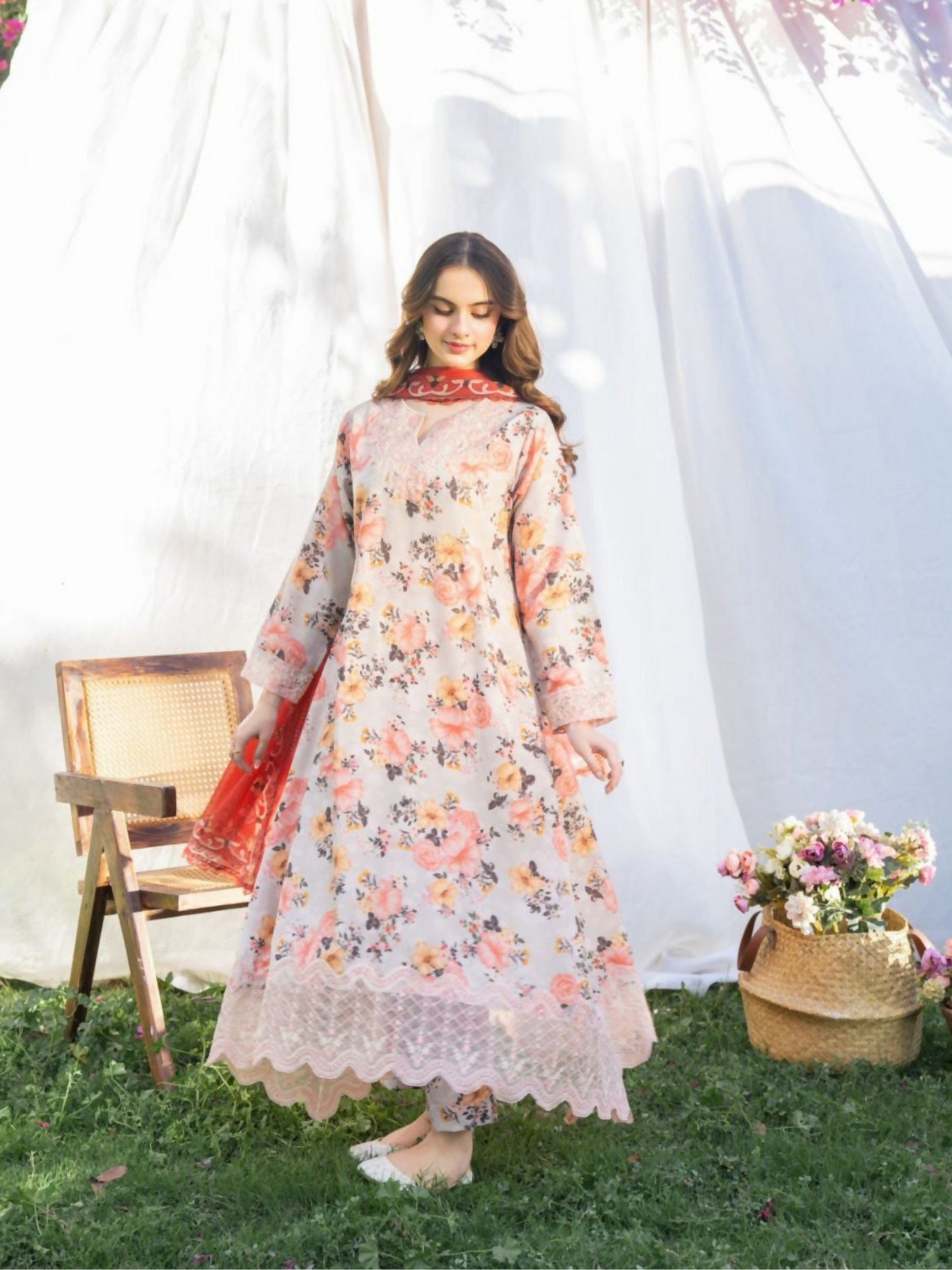 Panache Apparel Serenity Lawn Embroidered Stitched Suit-Blooming