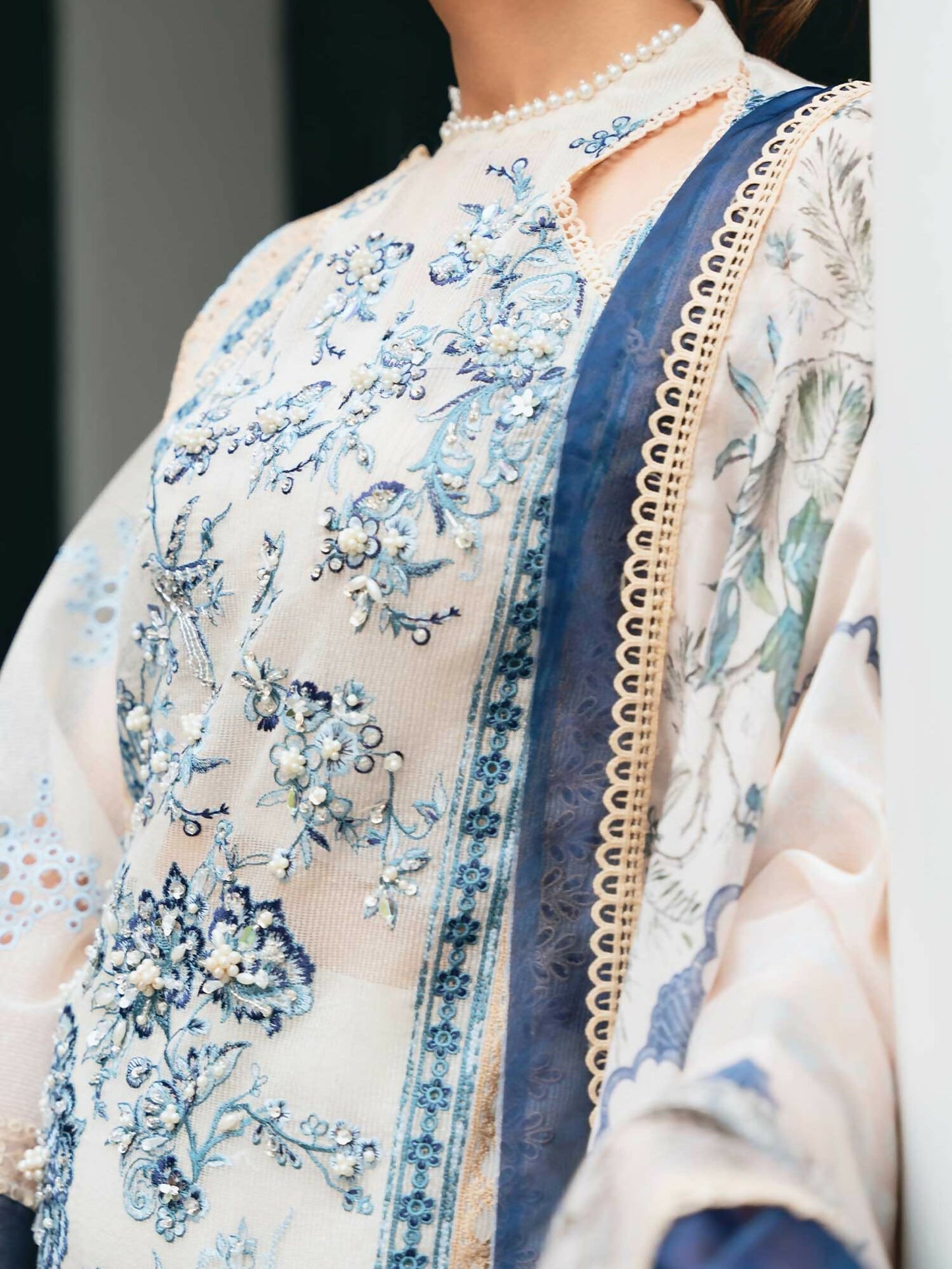 Shiza Hassan Aira Luxury Pret Cotton Net Embroidered Stitched 4-Piece Suit-Zuha