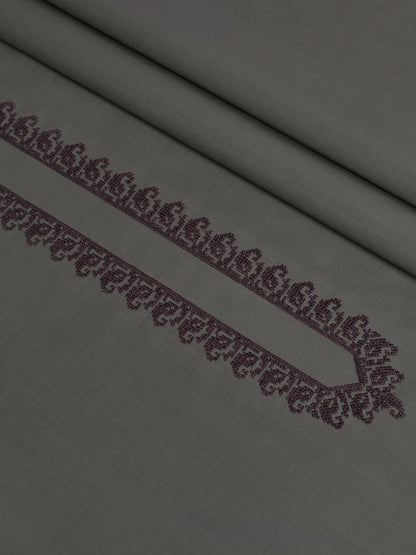Cader Fabrich Men Embroidered Cotton Unstitched Shalwar Kameez-GTS-BE-006