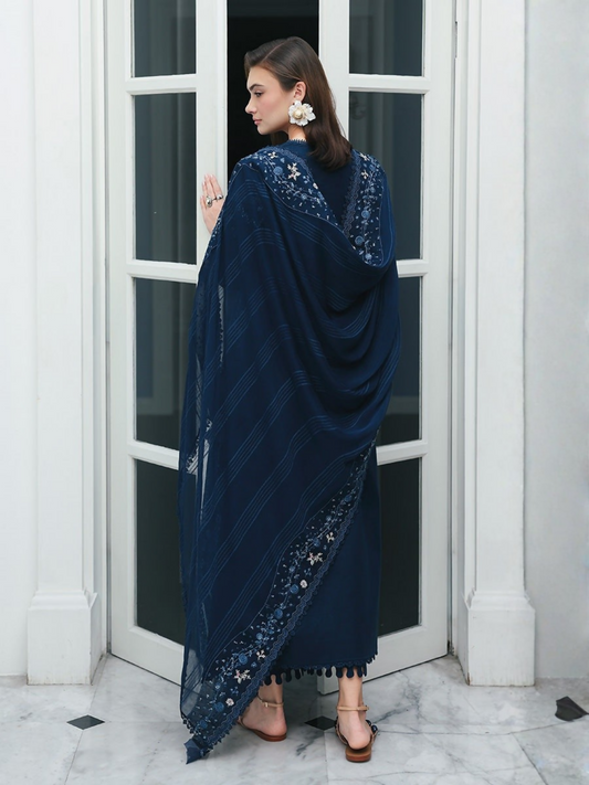 Qalamkar Qline Lawn Drop-1 Embroidered Unstitched 3-Piece Suit-RP-10-Zohal