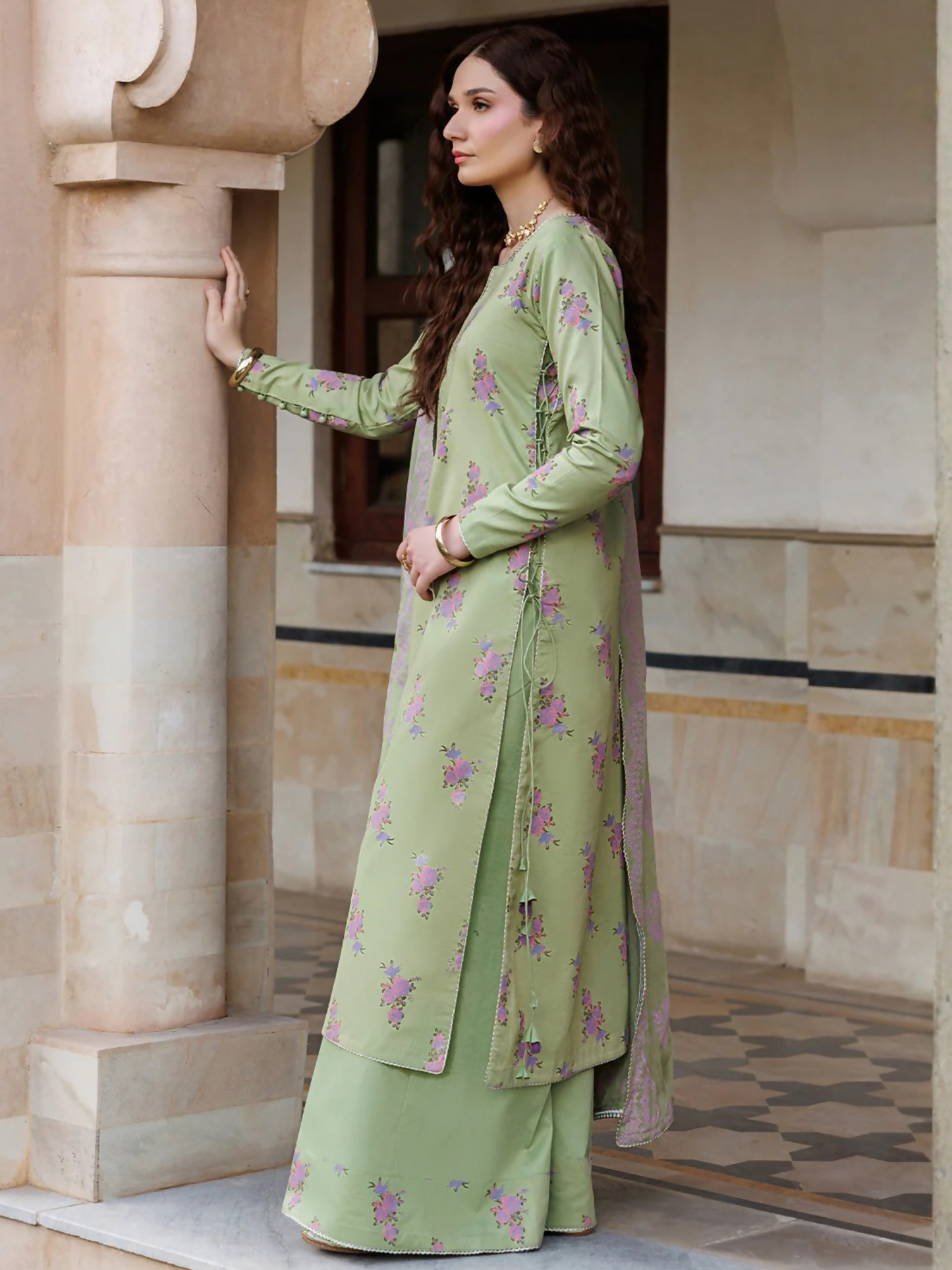 Green Panache Apparel Noor Mahal Cotton Printed Stitched Suit-Rehmaaz