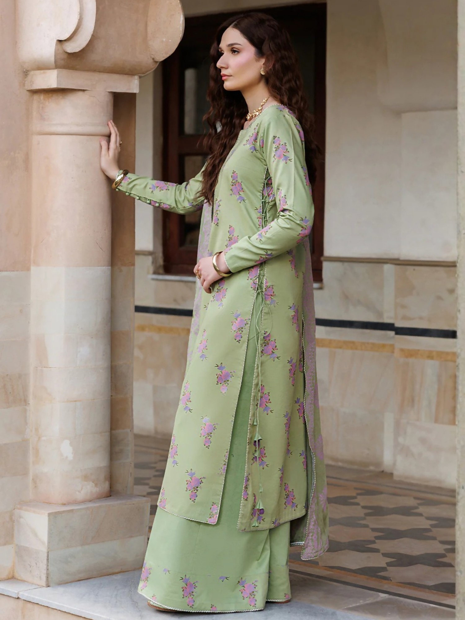 Green Panache Apparel Noor Mahal Cotton Printed Stitched Suit-Rehmaaz