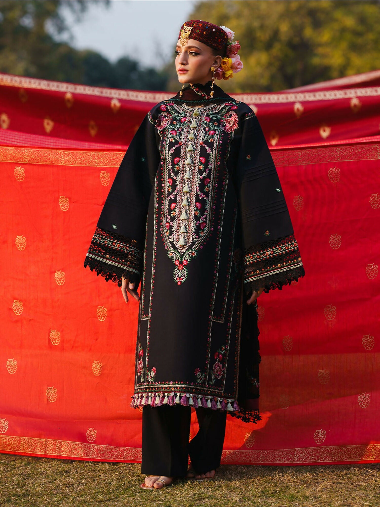 Mahnur Gul Luxury Lawn'26 Embroidered Stitched 3-Piece Suit-G-013