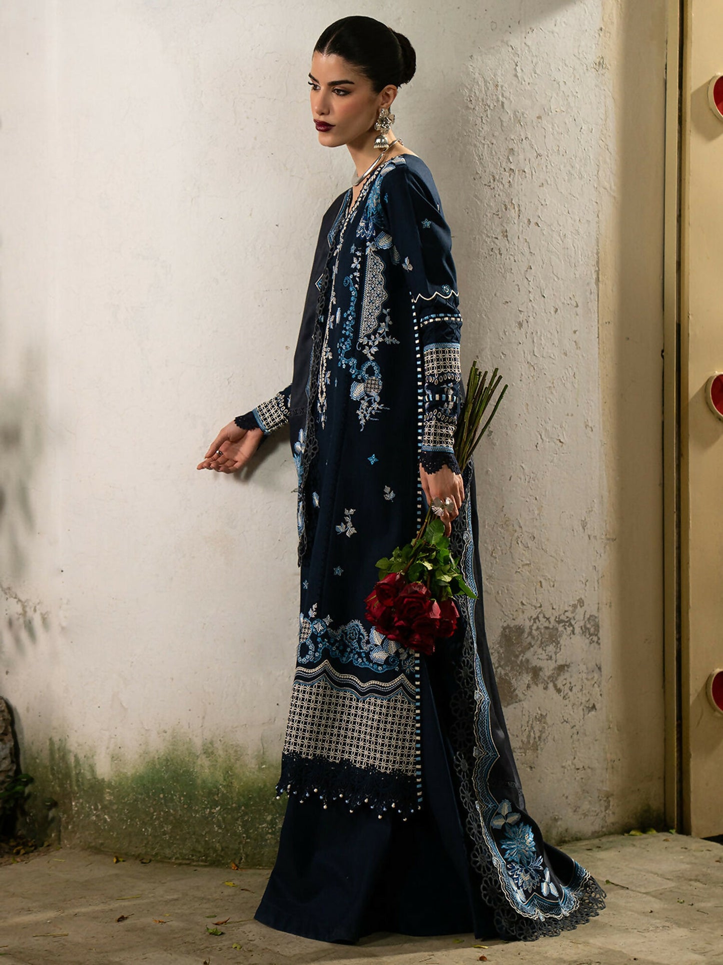 Binilyas Gulrukh Khaddar Embroidered Unstitched 3-Piece Suit-62-B