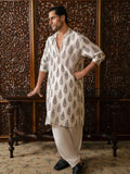 Hussain Rehar Basic Not Basic V Raw Silk Printed Stitched 2-Piece Suit-Ivy
