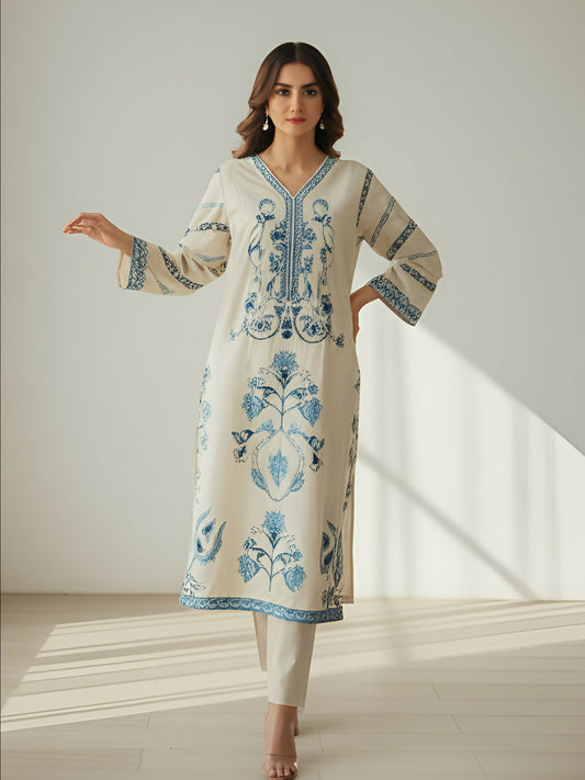 Zeephire Dhanak Embroidered Stitched 2-Piece Suit-Kehksha