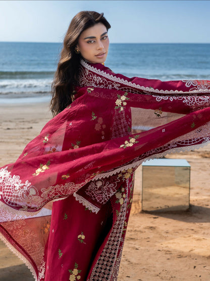 Mahnur Sirene Luxury Lawn'26 Embroidered Stitched 3-Piece Suit-S-11