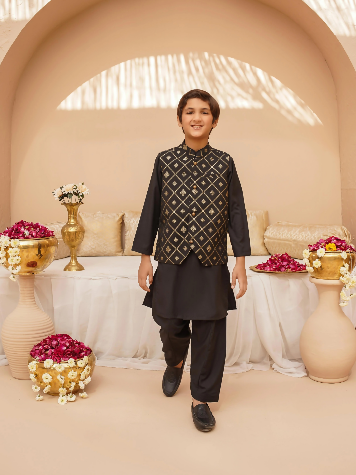 Kidoz Kloset Wash & Wear Kurta Pajama-Midnight Luxe-Boy