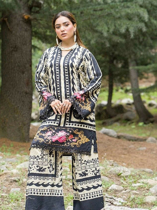 HU Studios Doriya Linen Printed Stitched 2-Piece Suit-Mosaic Mahal
