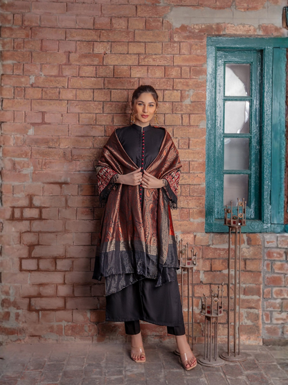 Panache Apparel Separates Linen Embroidered Stitched Gown-SY-001