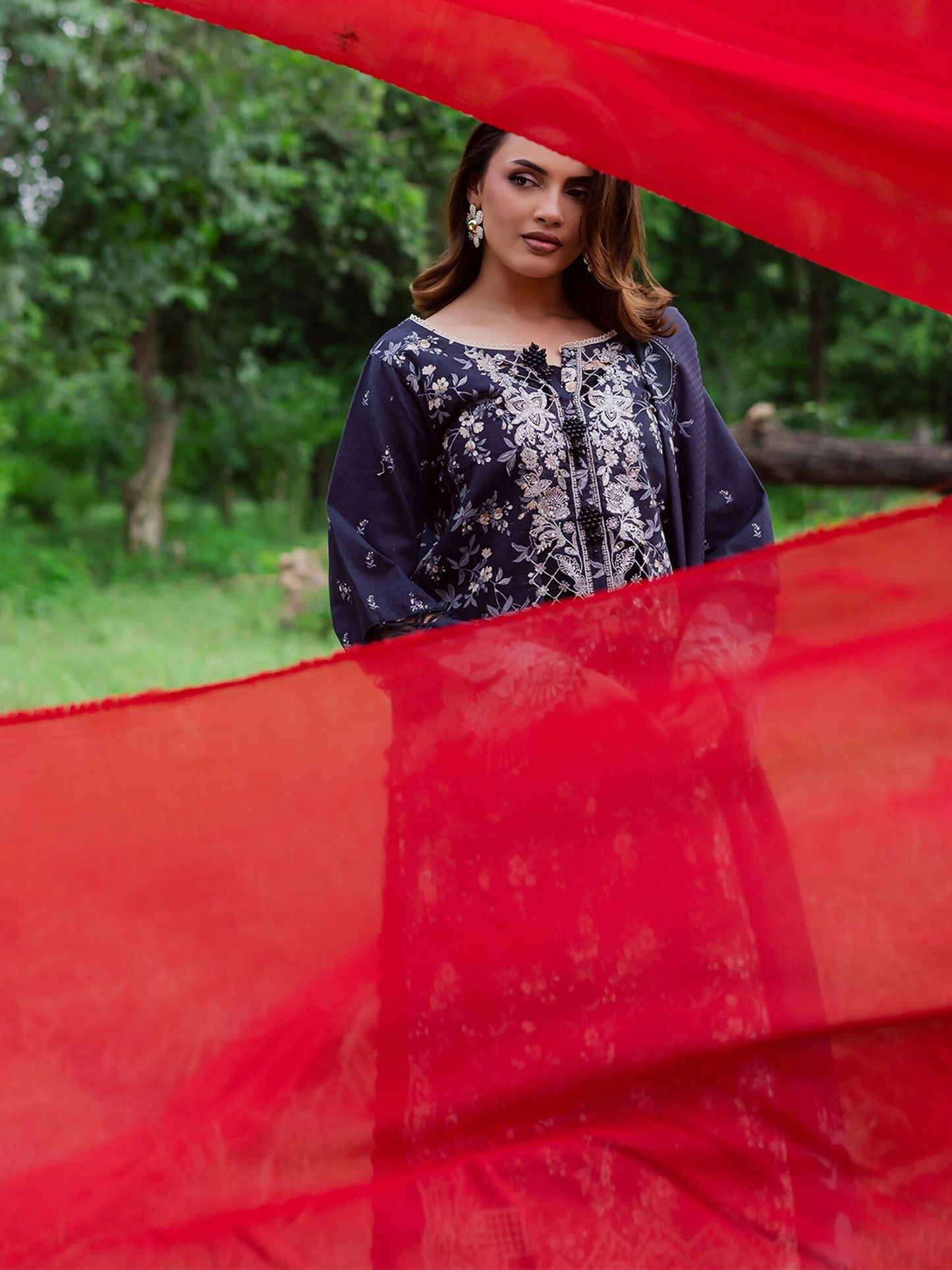 Parishay Rang e Sarma Khaddar Embroidered Stitched 3-Piece Suit-SAR-12