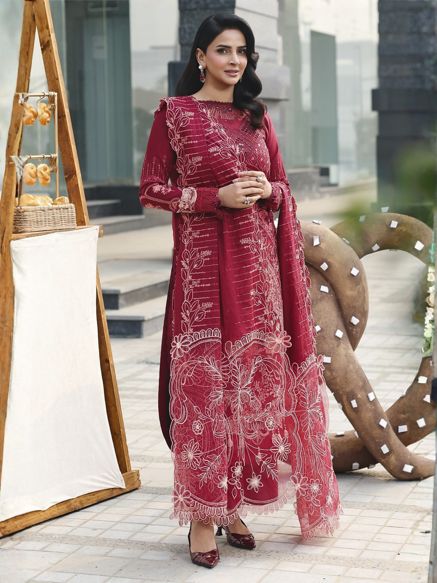Parishay Monaco Luxury Lawn'26 Embroidered Unstitched 3-Piece Suit-MN-01