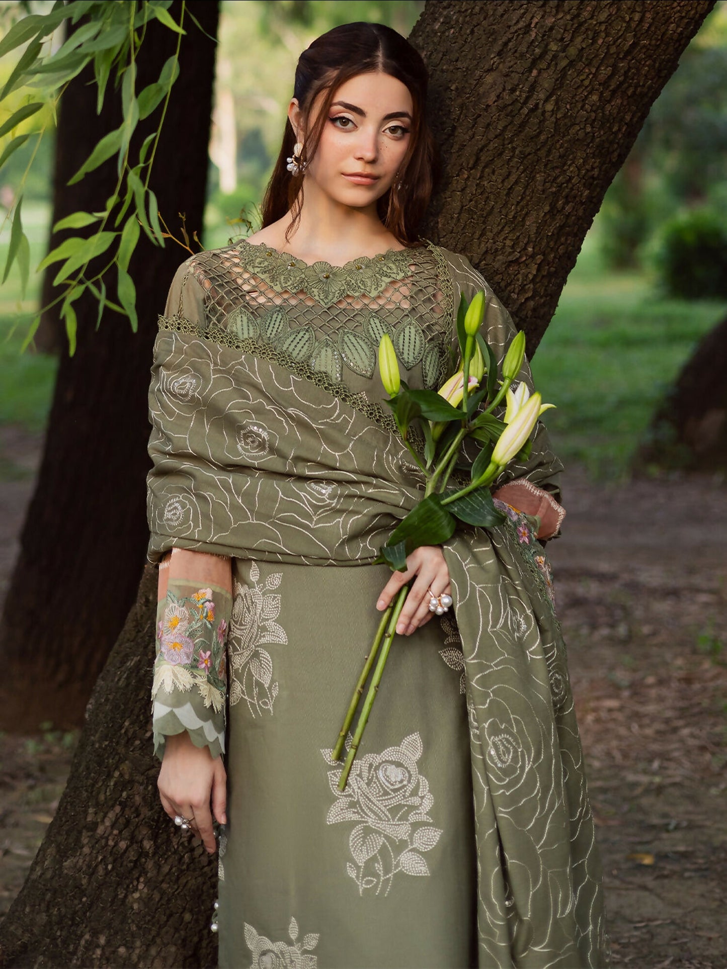 Parishay Winterwood Tales Khaddar Embroidered Unstitched 3-Piece Suit- WW - 13