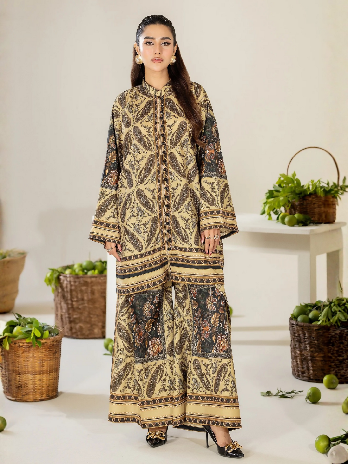Panache Apparel Crepe De Luxe Crepe Printed Co-Ord Set-Solace